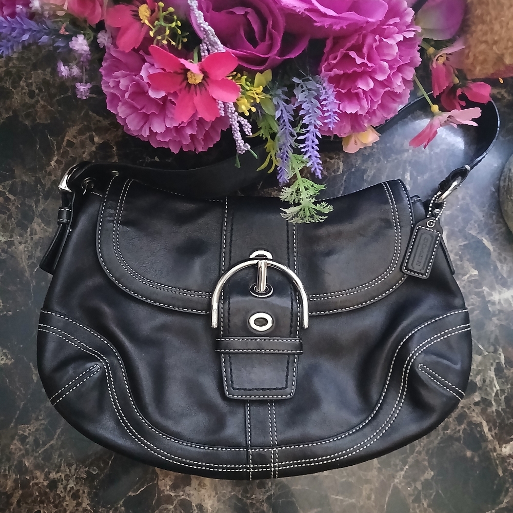 Sold!! Coach Vintage Y2K Soho Leather Flap Buckle Leather Shoulder Bag - Picture 6 of 13